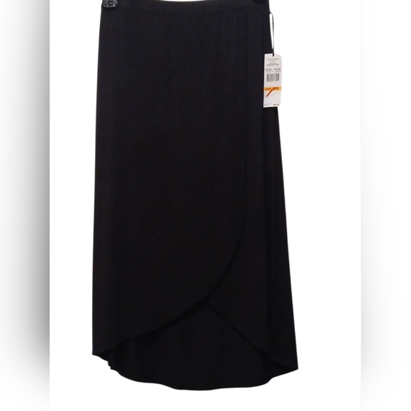 Nue options - NWT, Black Midi Length,95% Rayon & 5% Spandex, Elastic Waist, Faux - Picture 3 of 8